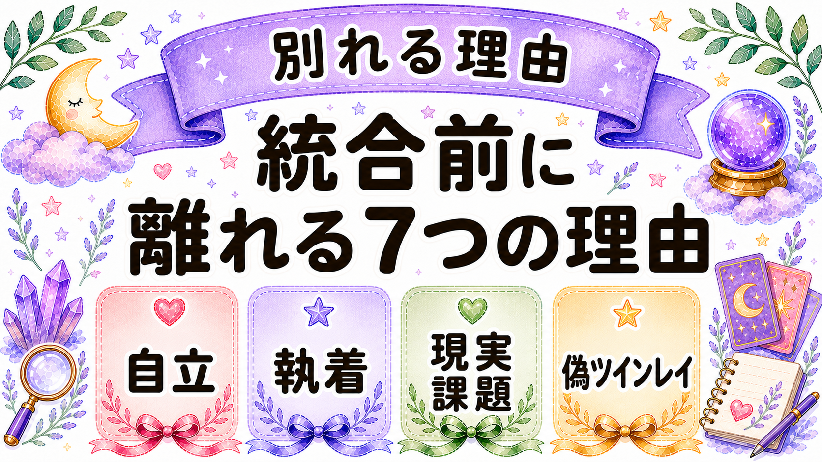 ツインレイが統合前に別れる主な理由を示すイラスト