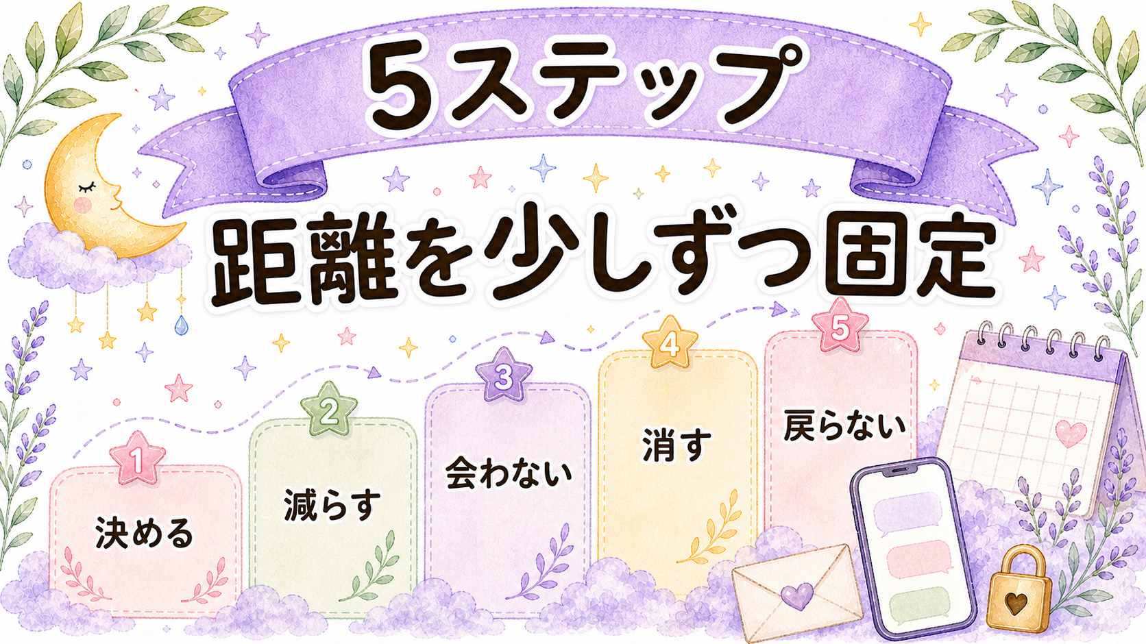 不倫を自然消滅で終わらせる5ステップのイラスト