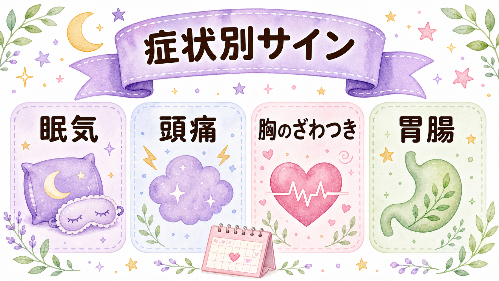 症状別に繋がりの可能性を整理するイラスト