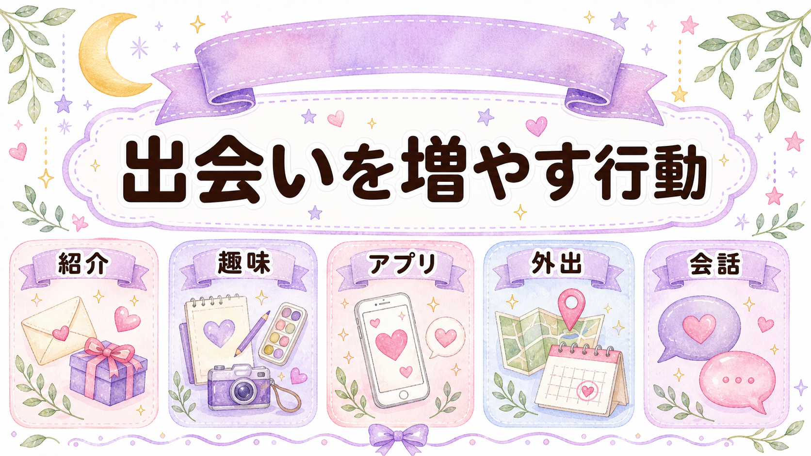 出会いを増やす行動を示すイラスト