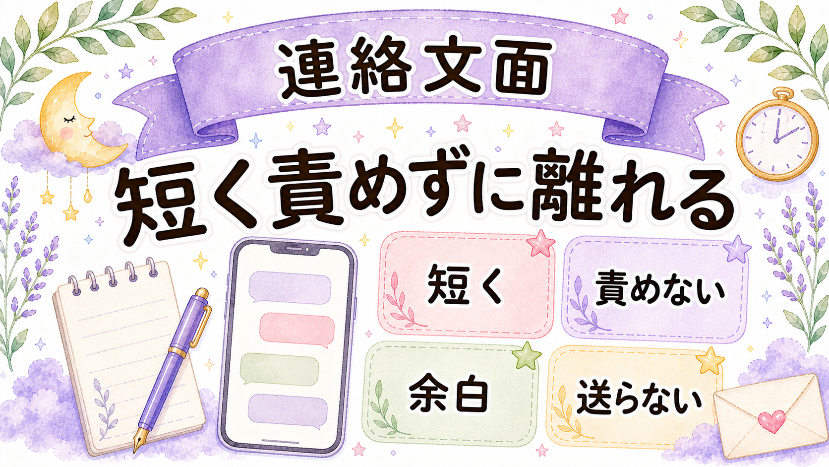 不倫を終わらせるためにLINEや連絡を減らす例文のイラスト