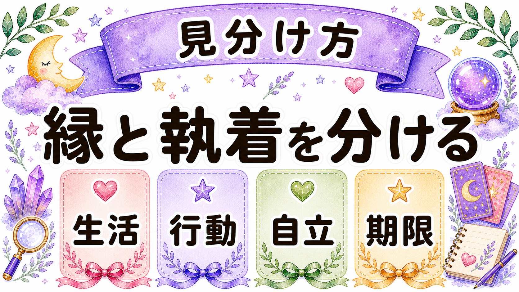本物の縁か執着かを見分けるチェックリストの水彩イラスト