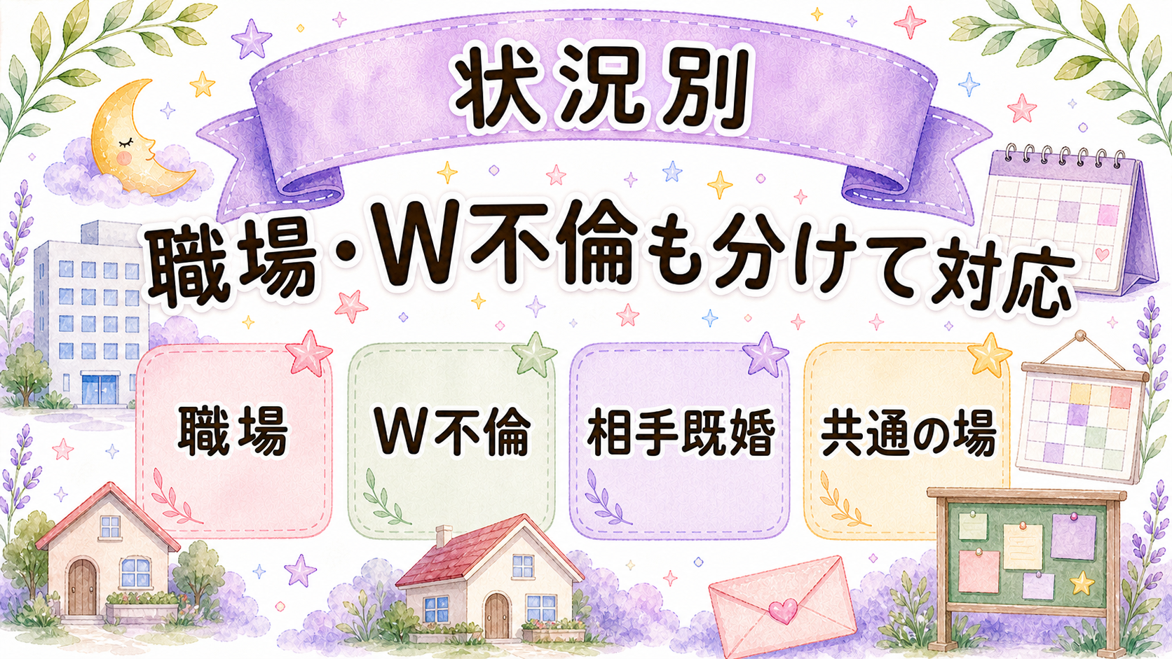 職場不倫やW不倫など状況別の終わらせ方イラスト