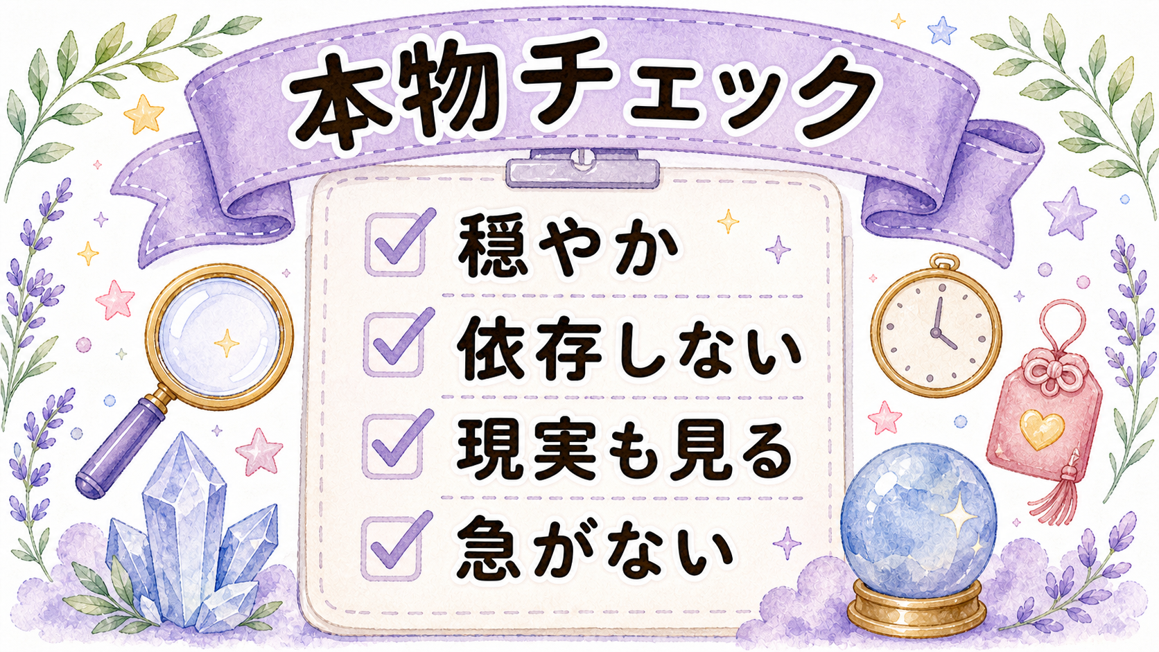 ツインレイの本物の予感と思い込みを分けるチェックリストイラスト