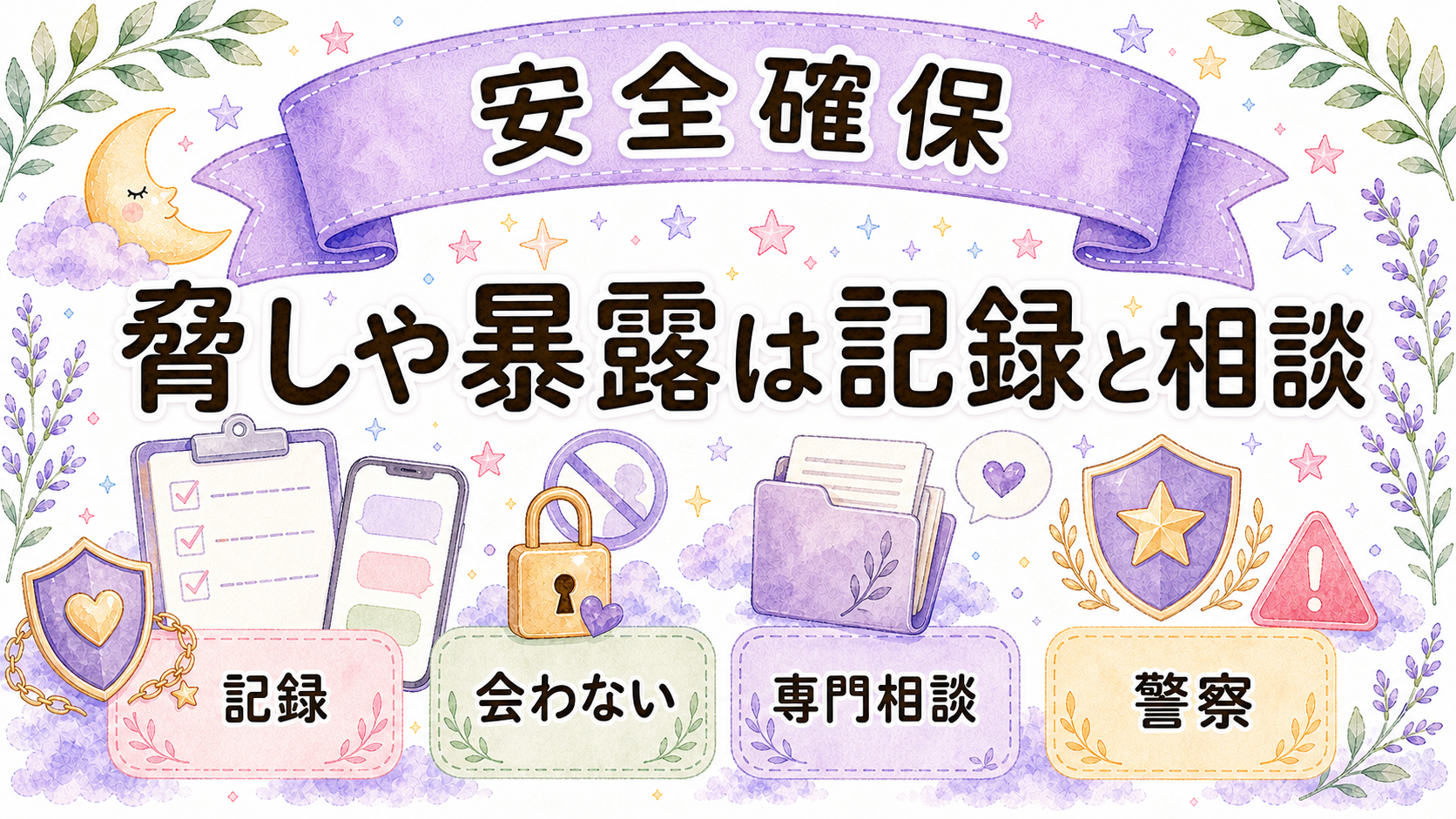 不倫を終わらせる時の引き止めや暴露が怖い場合の安全確保イラスト