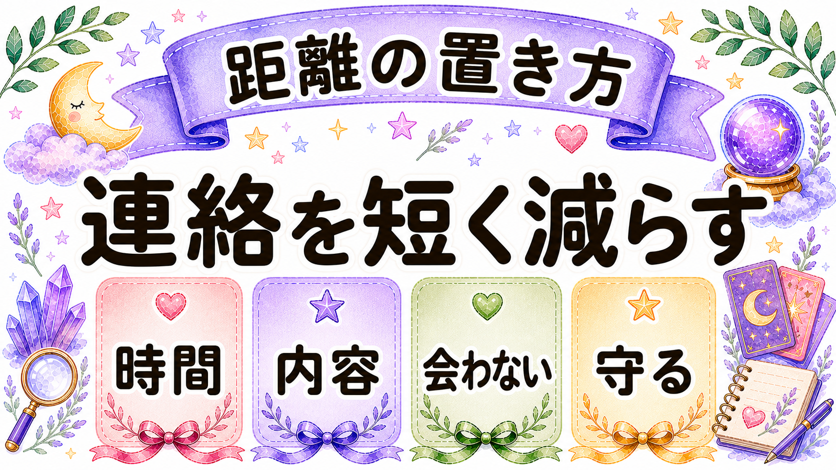 既婚の相手との連絡と距離の置き方を示す水彩イラスト