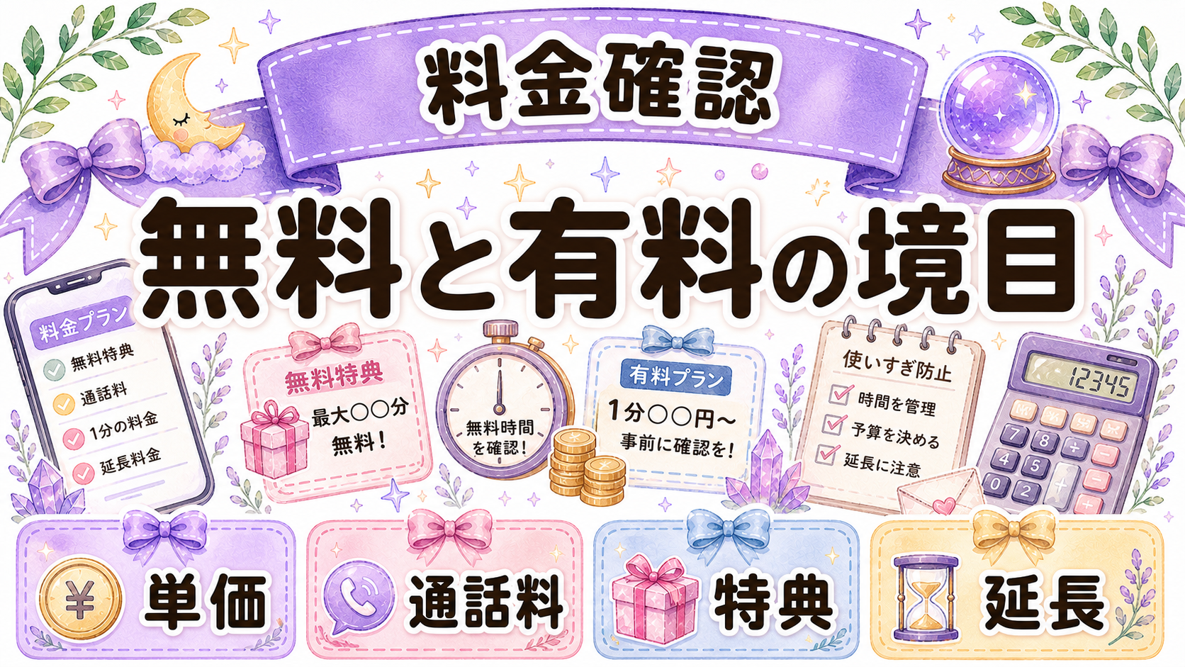 電話占いの料金と初回特典で損しない比較方法