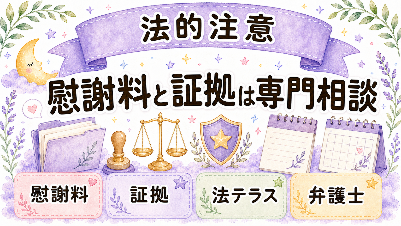 不倫を終わらせる時の慰謝料や証拠など法的注意点イラスト