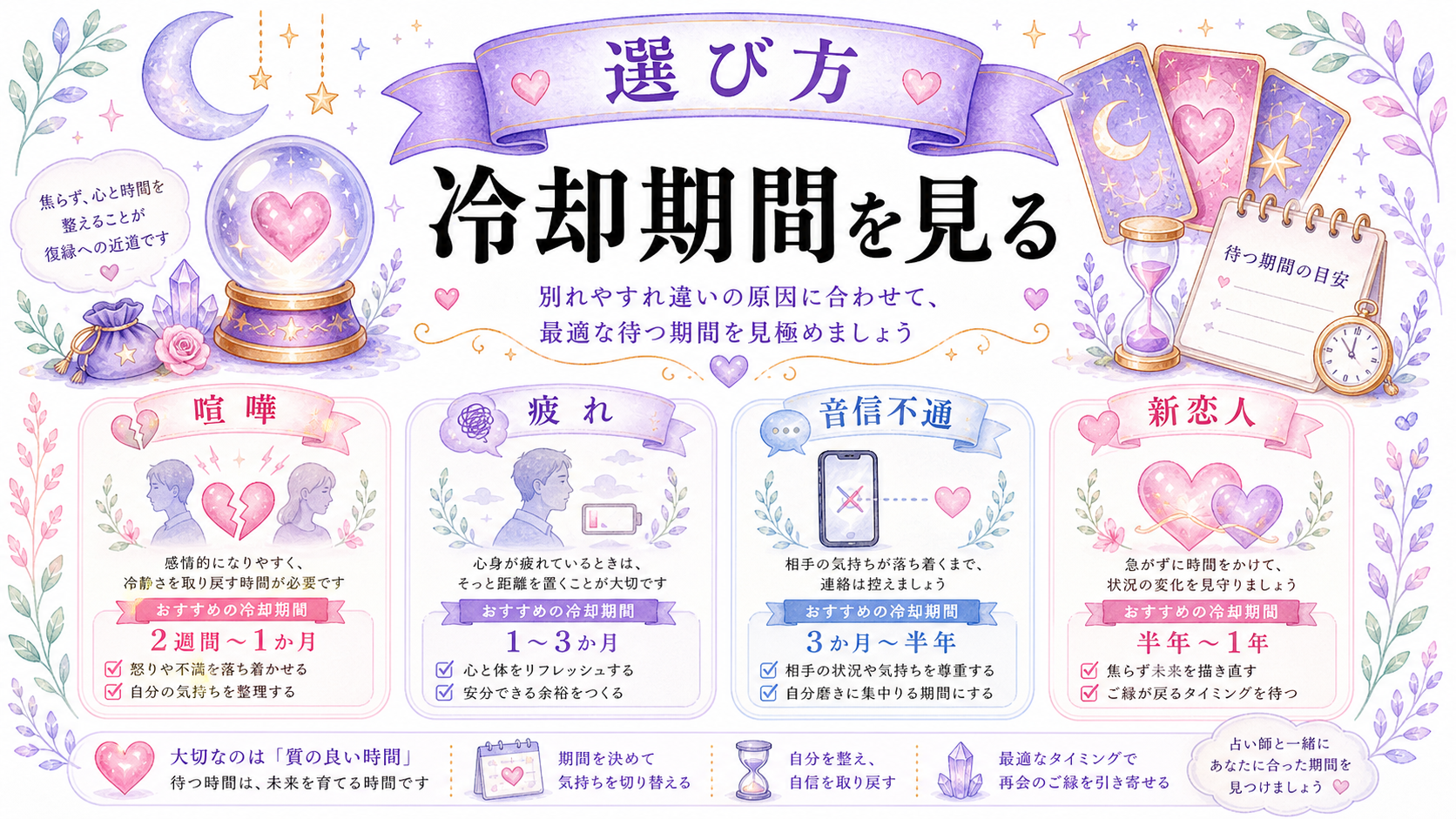 復縁の冷却期間に向く占術の選び方の図解