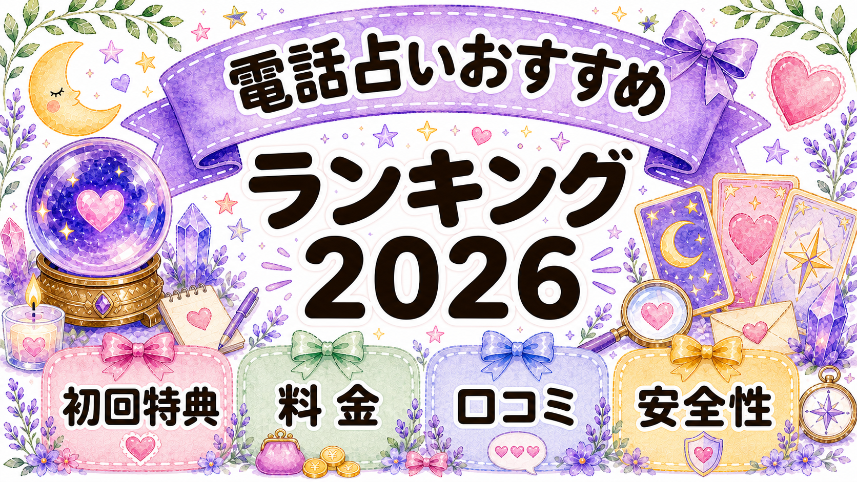 電話占いおすすめランキング2026のアイキャッチイラスト