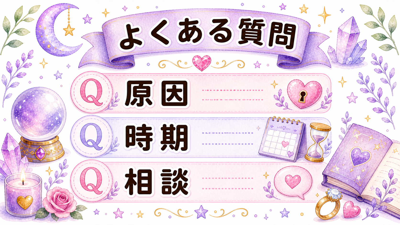 結婚できない原因スピリチュアルに関するよくある質問の図解