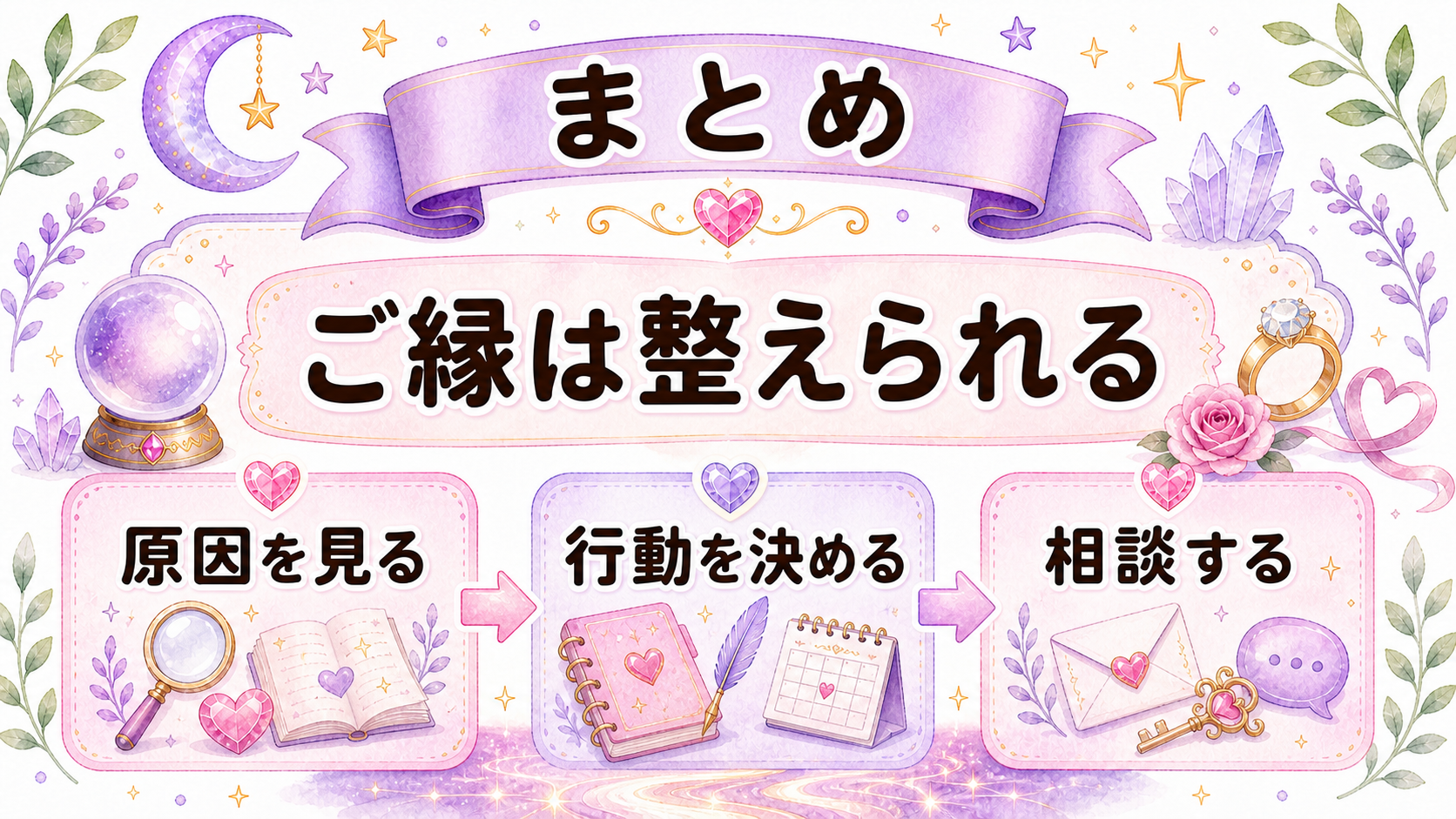 結婚できない原因は整えられるというまとめの図解