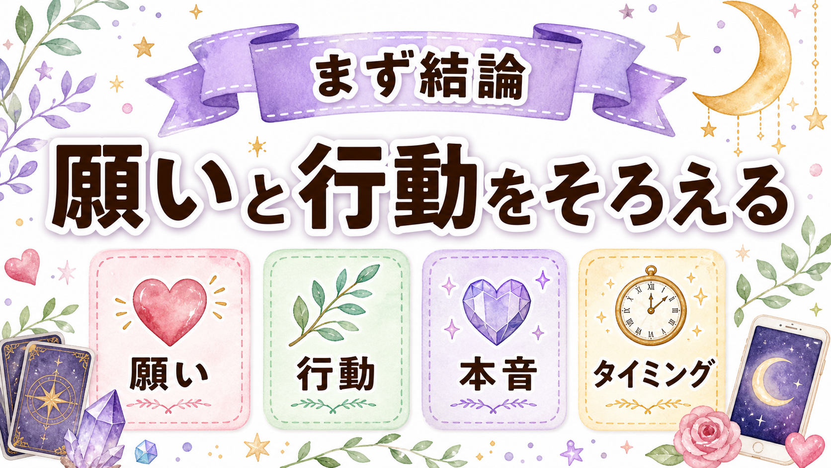 恋愛成就と引き寄せの恋愛成就の引き寄せは願いと行動をそろえることを示す図解