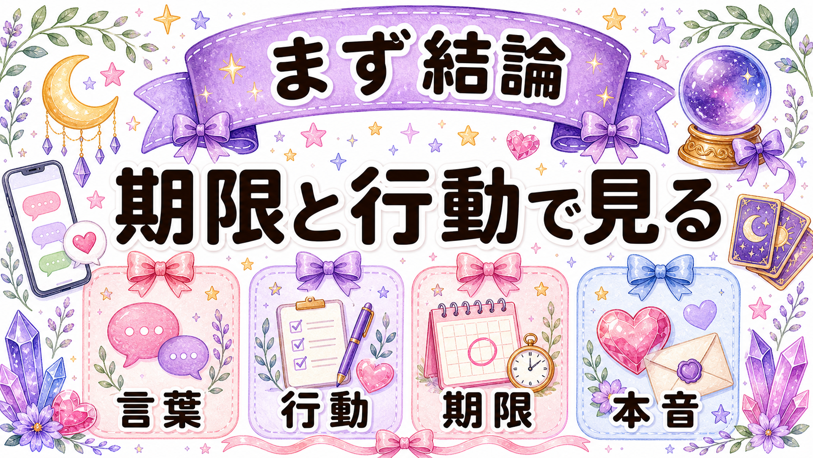 彼の結婚意思の結論:彼に結婚する気がない時は期限と行動で判断するを示す図解