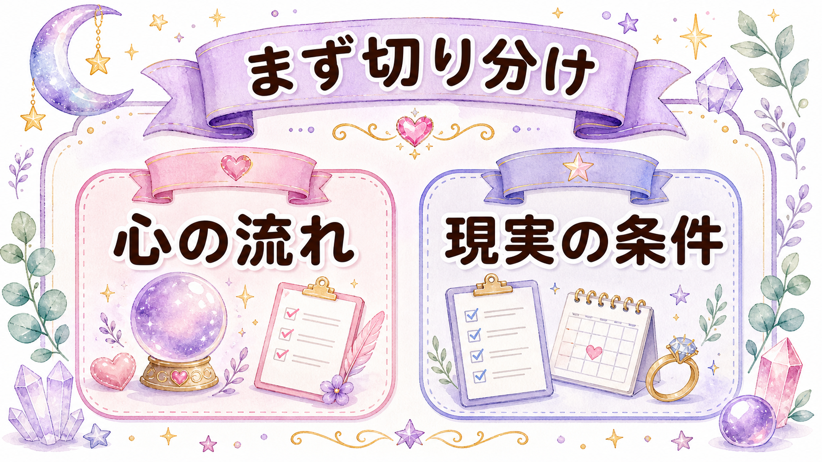 結婚できない原因を心の流れと現実の条件に切り分ける図解
