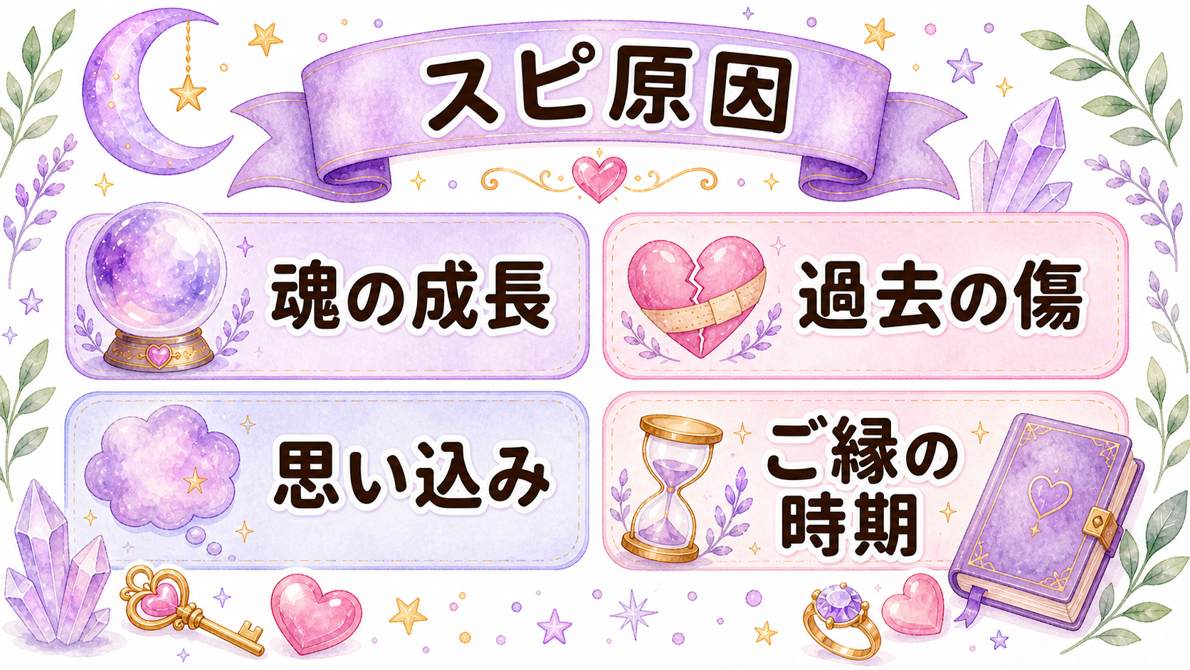 結婚できないスピリチュアルな原因を魂の成長や過去の傷で整理する図解