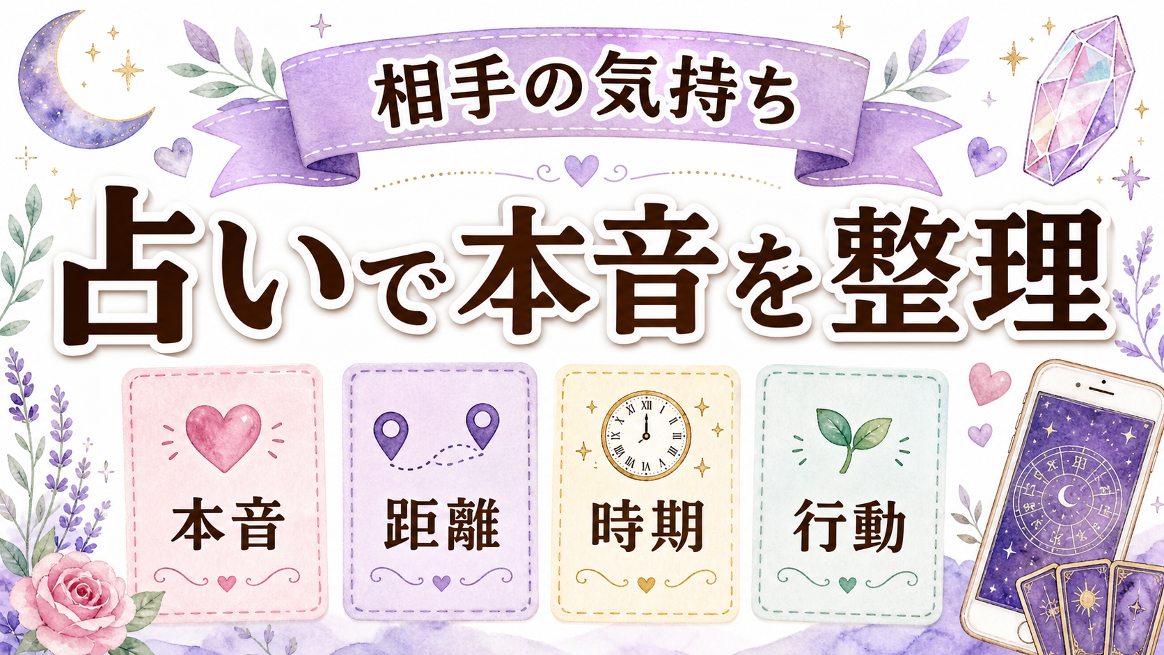 恋愛成就と引き寄せの占いで相手の気持ちを聞く時のコツを示す図解