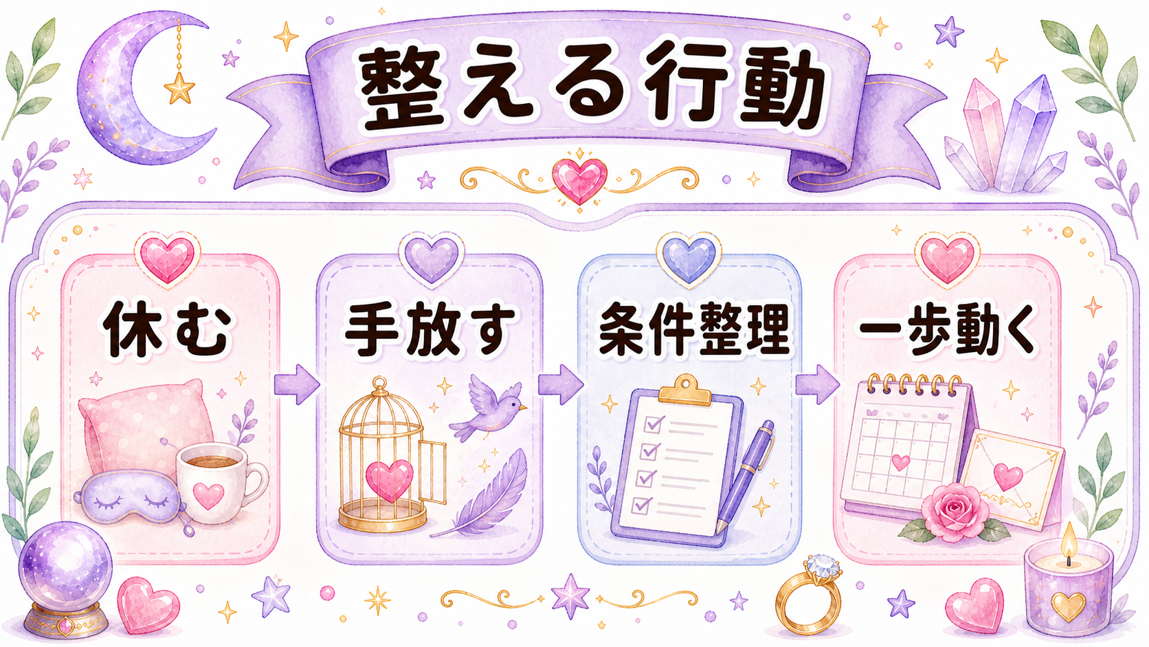 結婚の流れを整えるための休む手放す条件整理一歩動く行動図解