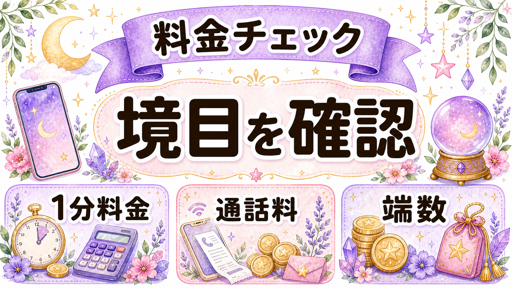電話占いの料金と通話料の注意点をまとめた図解