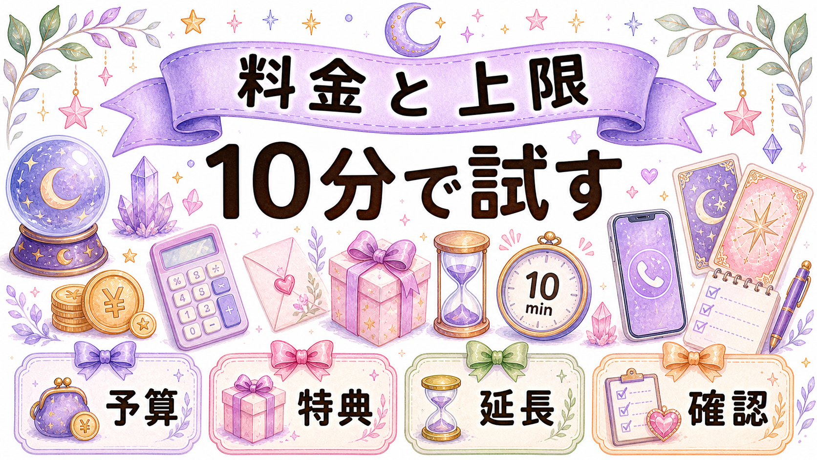 復縁占いの料金と上限時間を示す図解