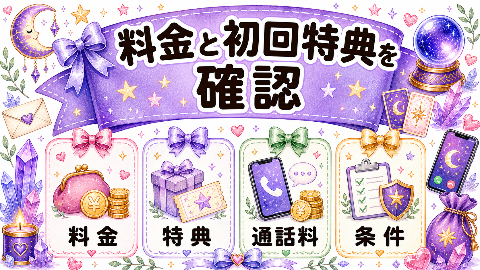 料金と初回特典を確認してから選ぶの図解
