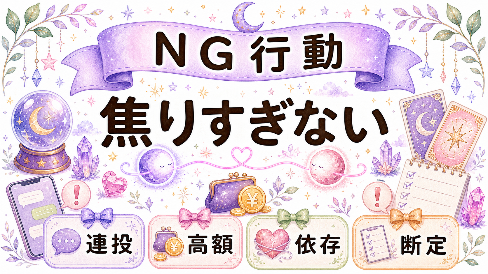 復縁占いで当たる先生探しのNG行動の図解