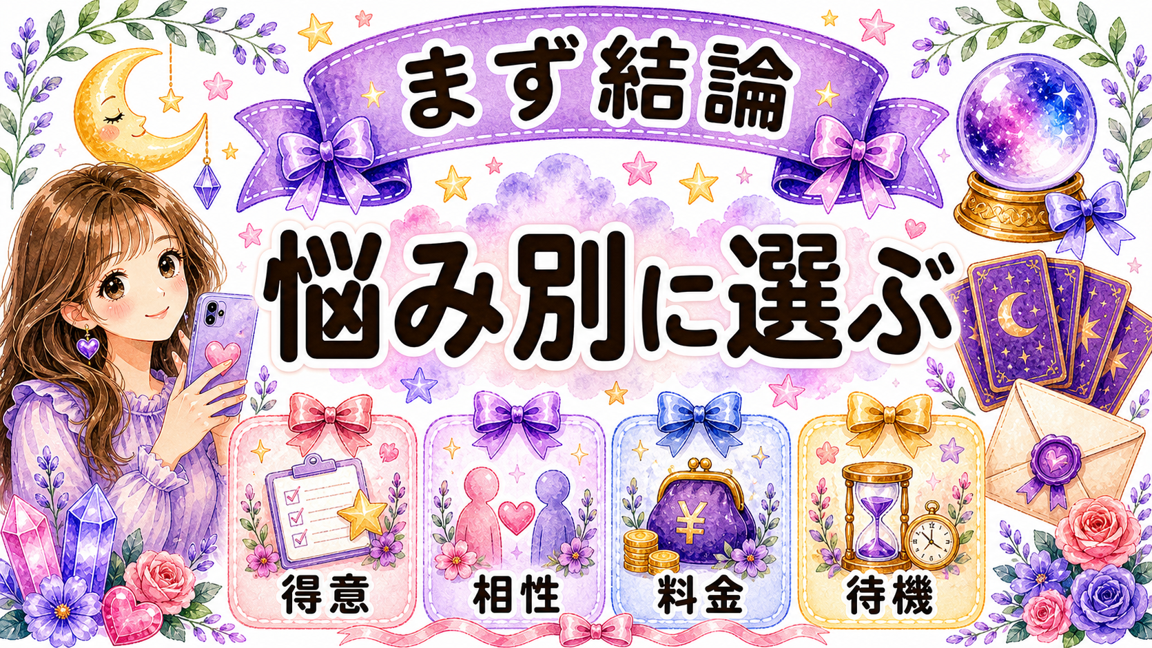 ピュアリのおすすめ先生は悩み別に選ぶの図解