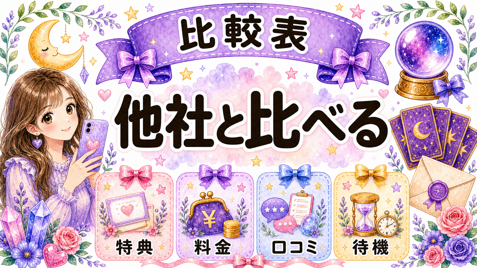 ピュアリの先生選びと比較したい電話占い表の図解