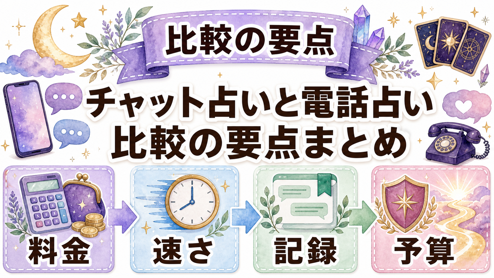 チャット占いと電話占いを比較|料金・向く悩み・選び方の違い まとめ