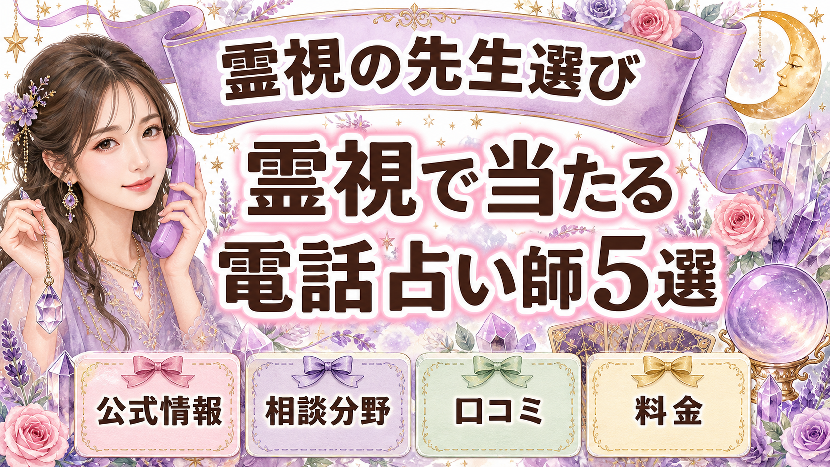 霊視で当たると評判の電話占い師5選｜公式情報・料金・相性の見方