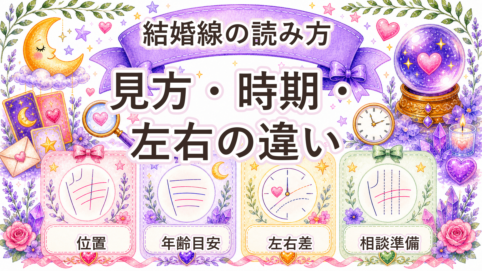 手相の結婚線の見方と時期｜年齢の読み方・左右の違いを解説