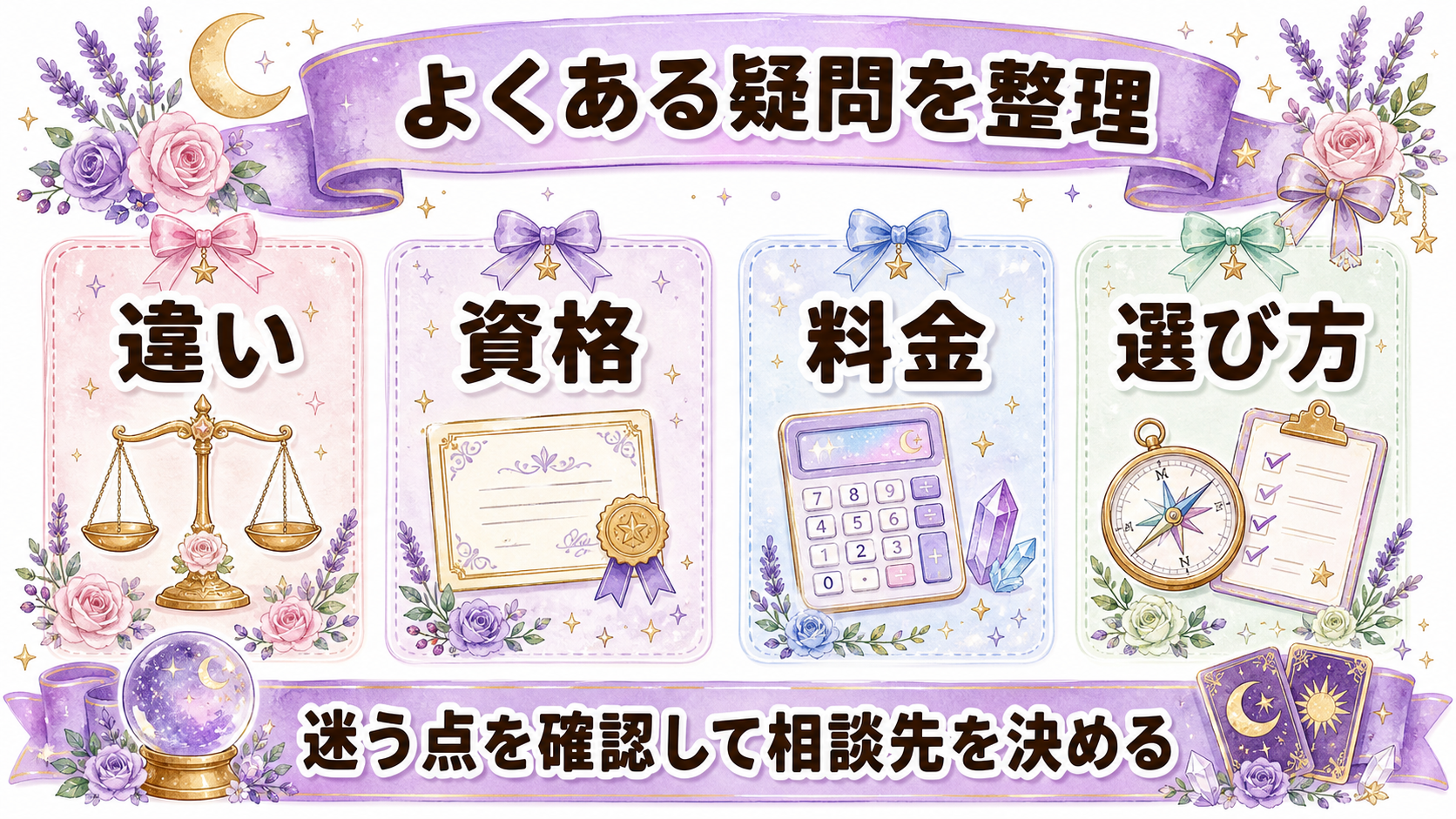 電話占いとカウンセリングを比較|悩み・資格・料金・選び方の違い よくある質問
