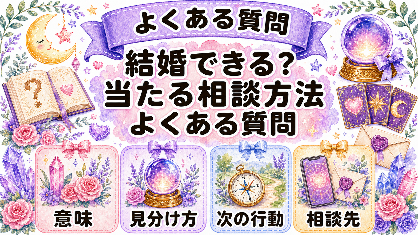 結婚できる占いは当たる?時期・相手・行動を相談する質問例 よくある質問