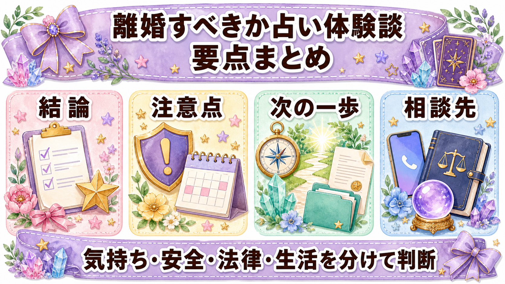 離婚すべきか占いで相談した体験談|決められたこと・決めないこと まとめ