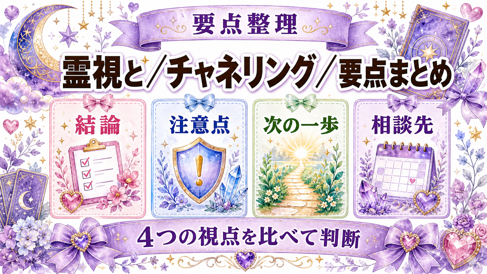 霊視とチャネリングの違い｜情報の受け取り方・向く相談・選び方 まとめ