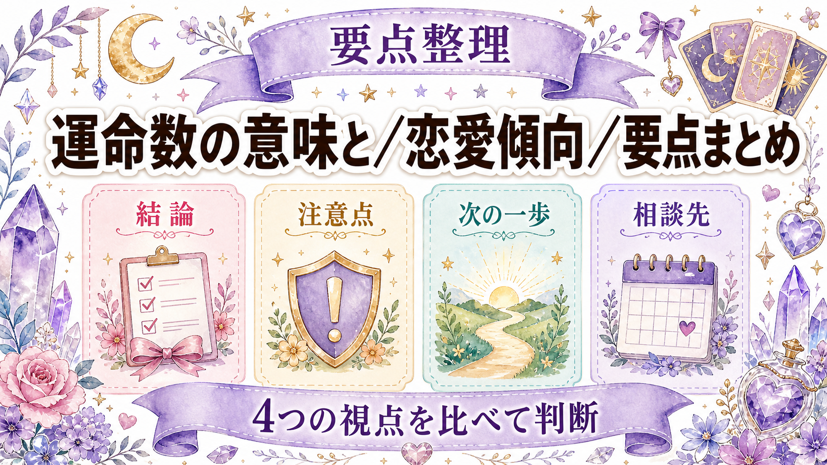 数秘術の運命数が示す恋愛傾向｜計算方法と1〜9・11・22・33の意味 まとめ