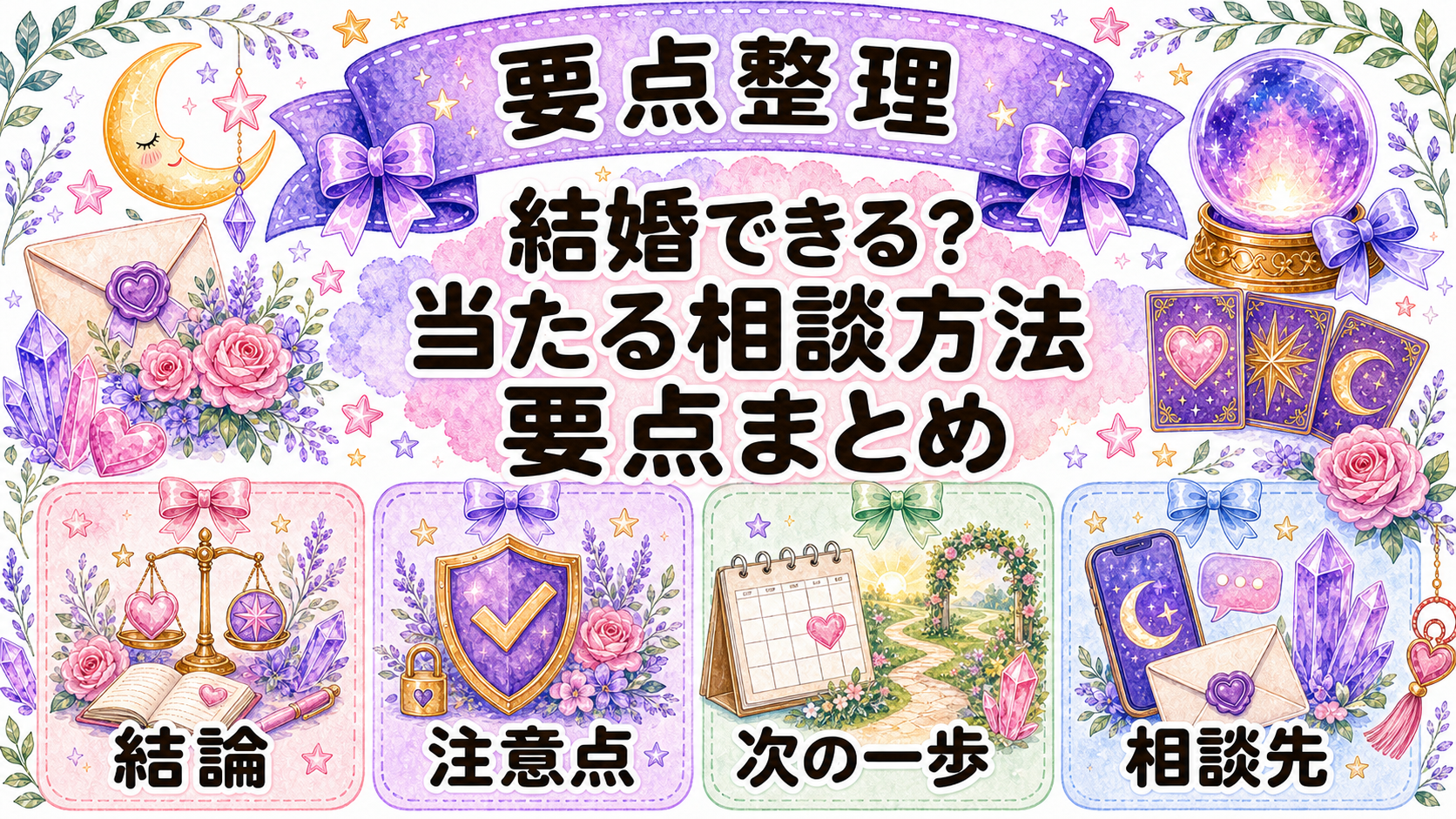 結婚できる占いは当たる?時期・相手・行動を相談する質問例 まとめ
