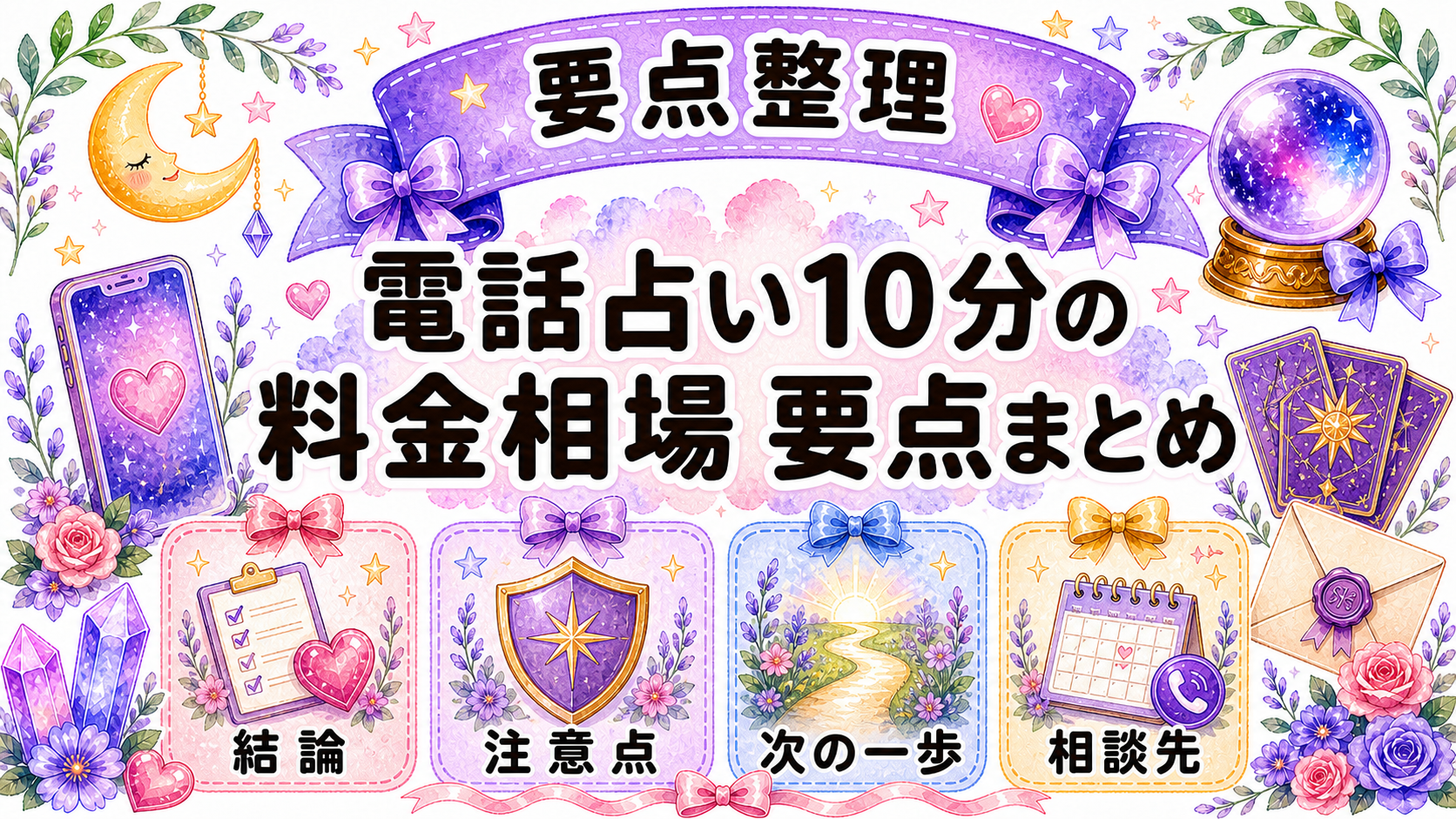 電話占い10分の料金相場はいくら?1分単価別早見表と予算内で相談するコツ まとめ
