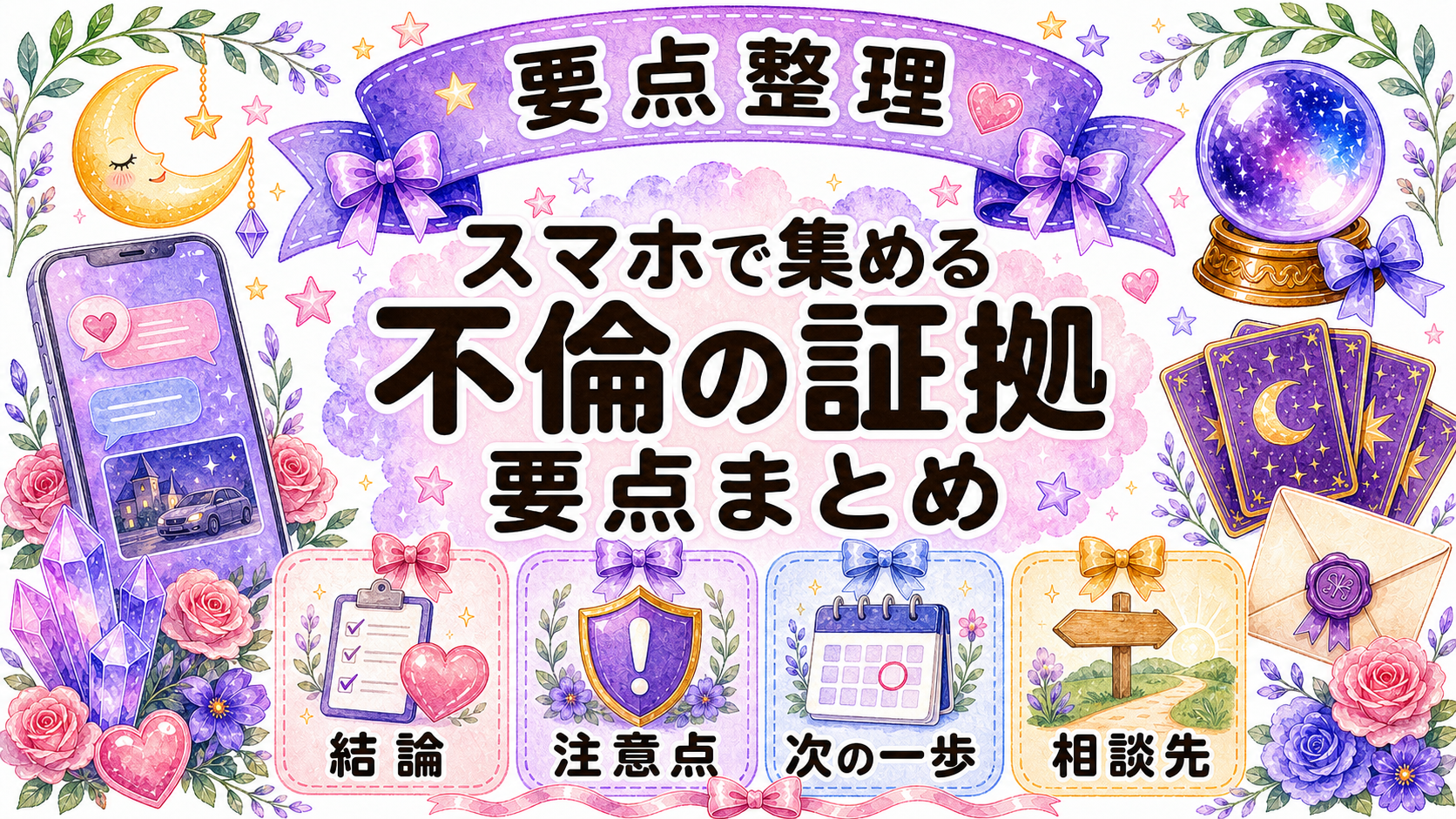 不倫の証拠をスマホで集める方法|保存すべき内容と違法になる行為を解説 まとめ