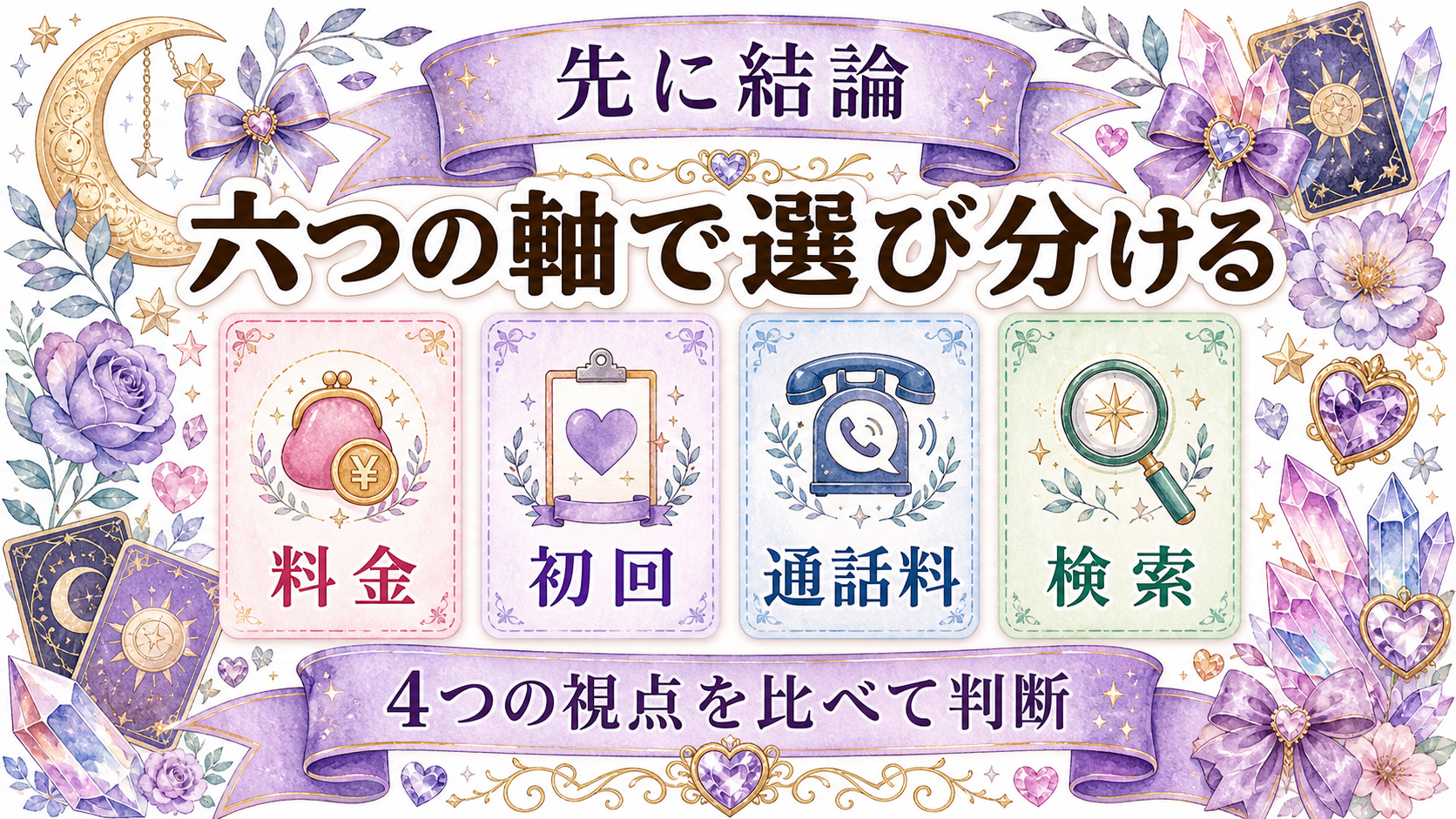 電話占いヴェルニとピュアリを比較|料金・初回特典・先生の探し方 ヴェルニとピュアリの違いを先に比較
