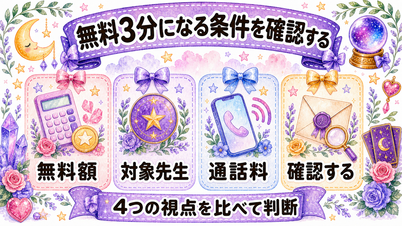 電話占いの初回3分無料を活用する方法|短時間で聞く質問と時間配分 無料3分になる条件を確認する