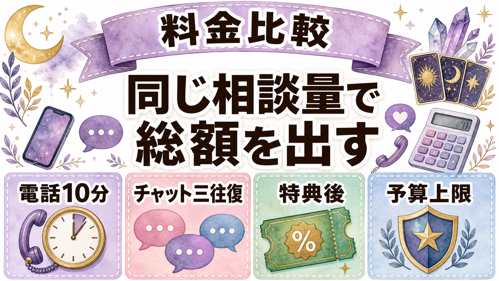 チャット占いと電話占いを比較|料金・向く悩み・選び方の違い チャット占いと電話占いの料金を比較