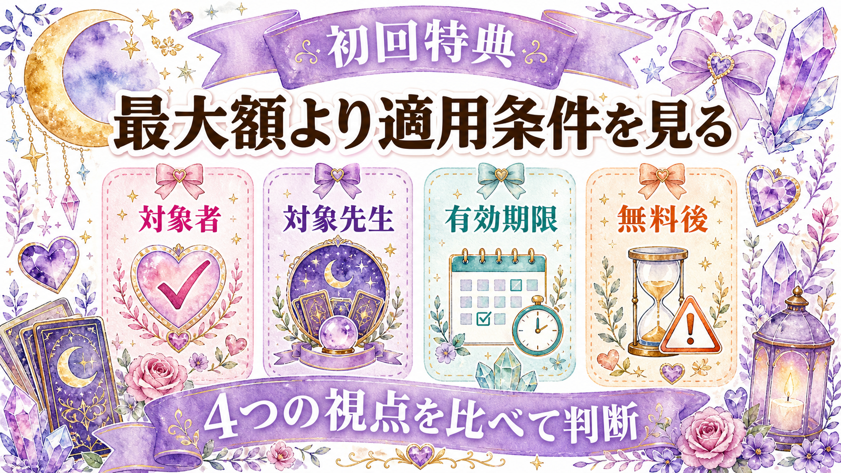 電話占いヴェルニとピュアリを比較|料金・初回特典・先生の探し方 初回特典を比較する時の注意点