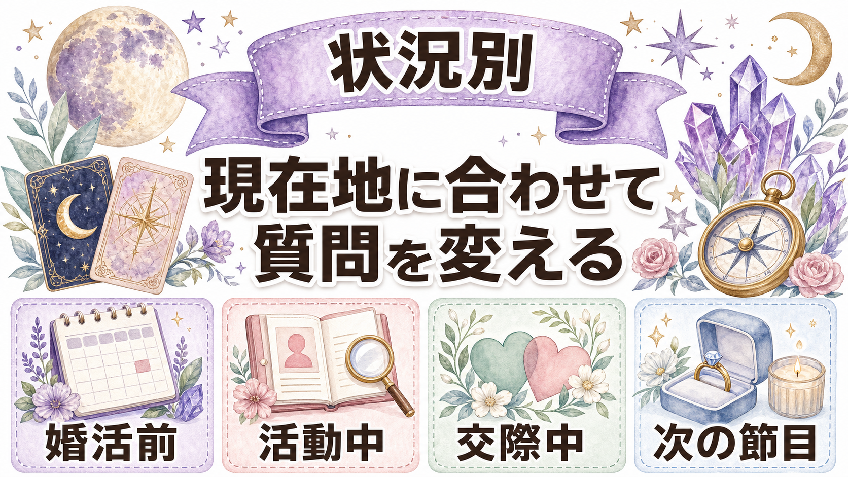 結婚相手が見つかる時期を占いで知る方法｜出会いの兆候と質問例 状況別に結婚相手が見つかる時期を相談する