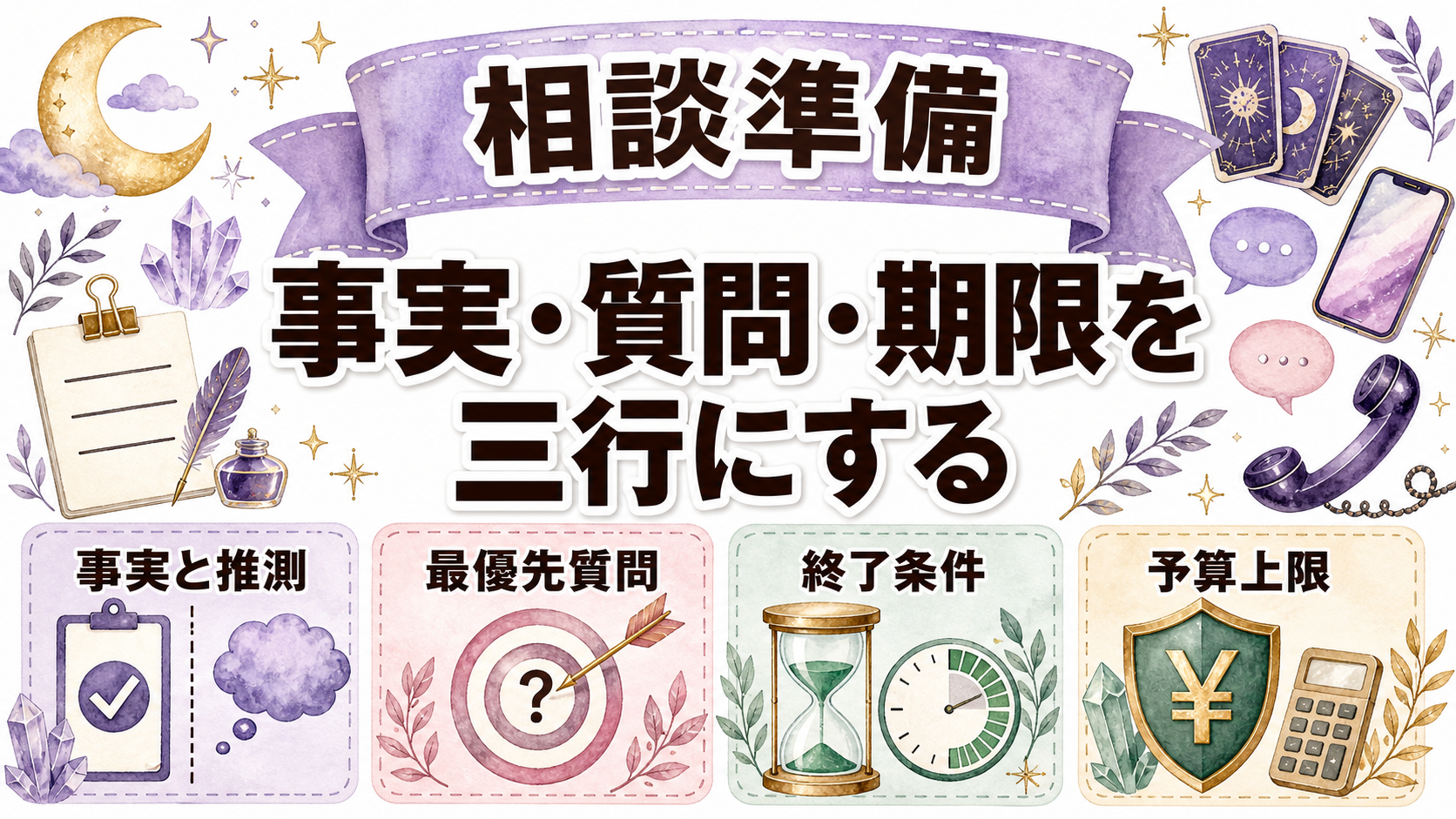 チャット占いと電話占いを比較|料金・向く悩み・選び方の違い チャット・電話で回答を具体化する準備