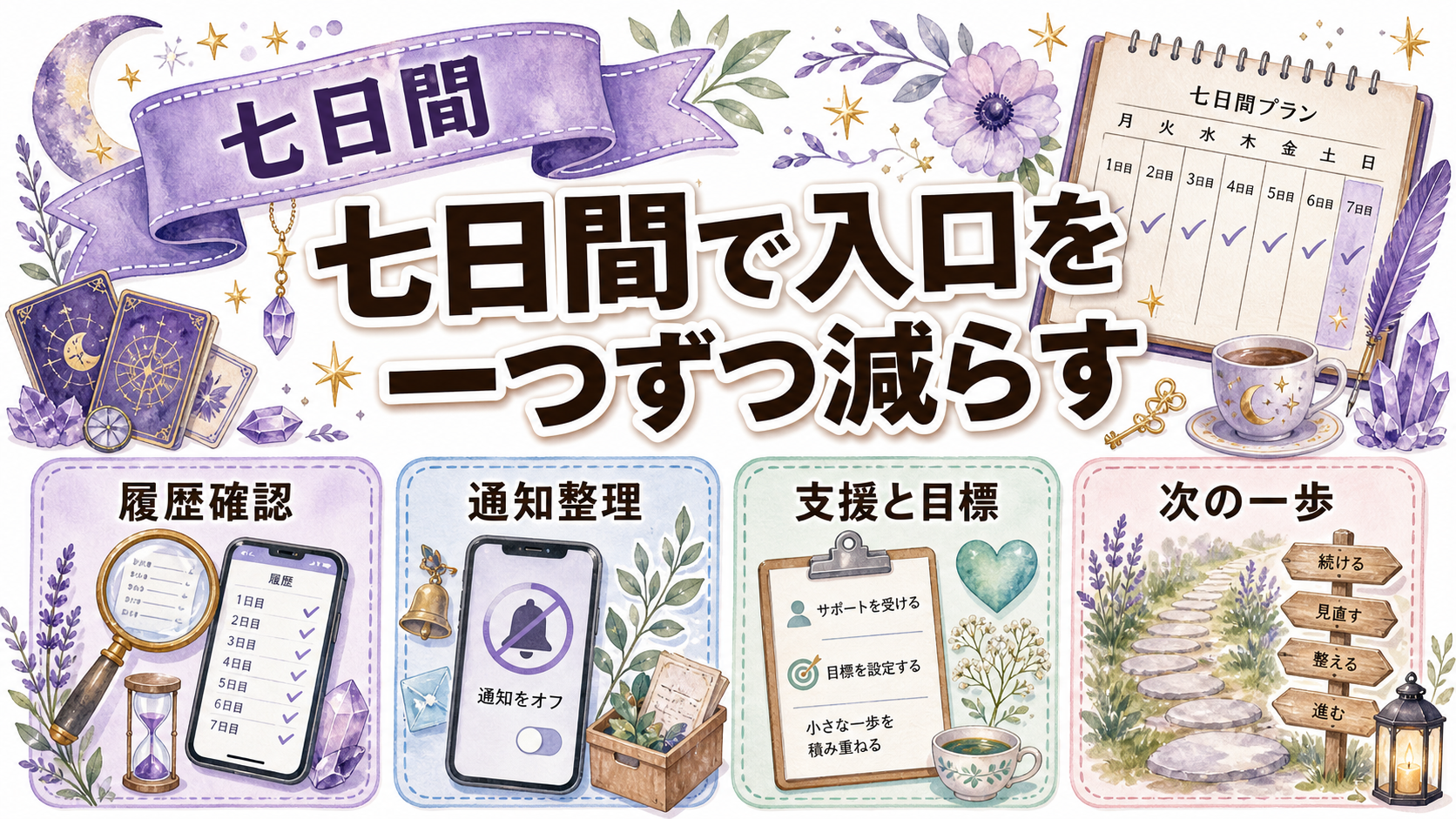 占い依存をやめる方法|今すぐできる7日間の減らし方と相談先 占い依存を減らす7日間プラン