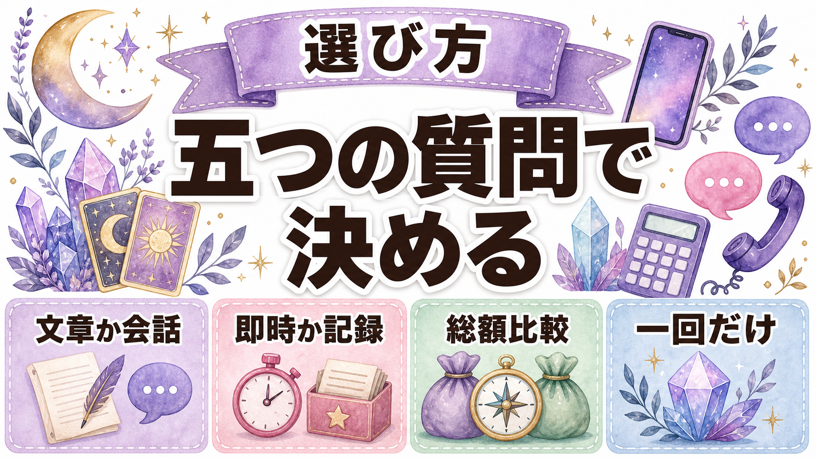 チャット占いと電話占いを比較|料金・向く悩み・選び方の違い 自分に合う相談方法を選ぶチェックリスト