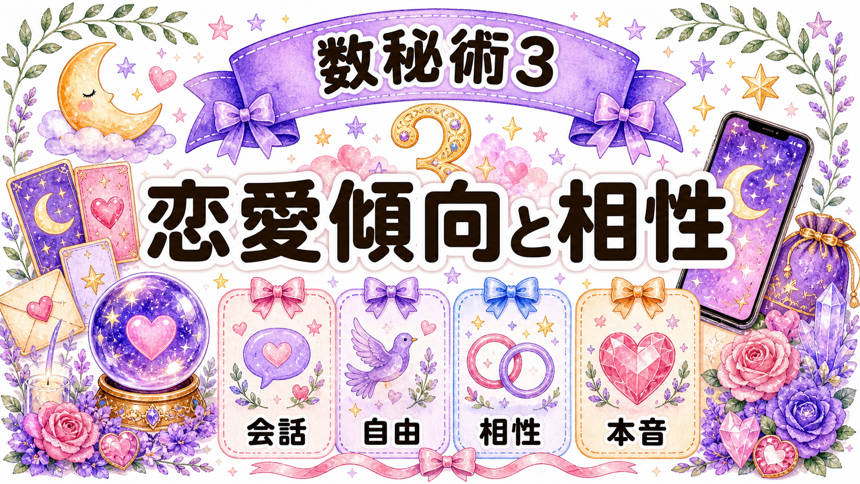 数秘術3の意味と恋愛傾向｜好きな人との相性・注意点・相談の仕方