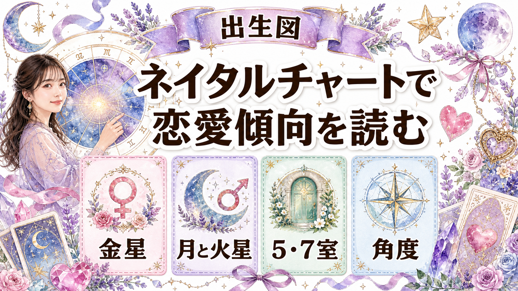 ネイタルチャートの読み方｜恋愛傾向を金星・月・火星・7ハウスで解説
