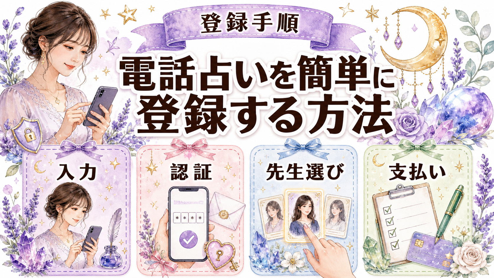電話占いの登録方法は簡単？会員登録から鑑定・支払いまでの手順